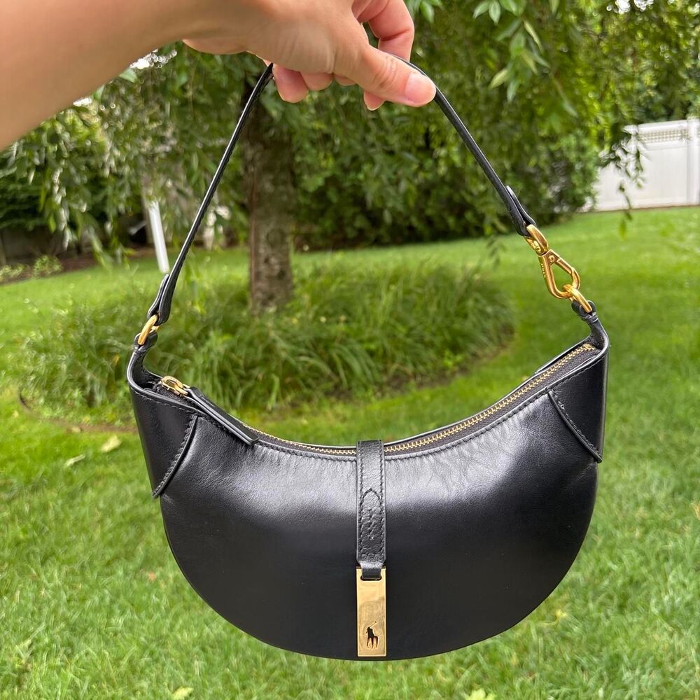 Polo Ralph Lauren Mini Shoulder Bag in black leather